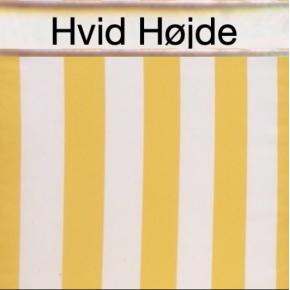 Dess. 597 Gul og Hvid 5 cm blokstriber med Hvid højder, DRALON