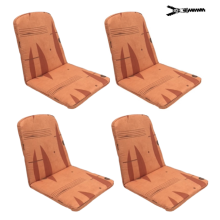 48 x 44 / 50 cm Teak + Resin - Havehynde = Brun med brune abstrakt motiver, VELOUR POLYESTER (Dess. 603) 4 Stk