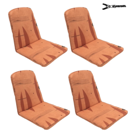 48 x 44 / 50 cm Teak + Resin - Havehynde = Brun med brune abstrakt motiver, VELOUR POLYESTER (Dess. 603) 4 Stk