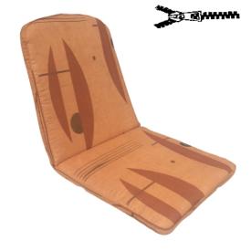 48 X 38 / 52 cm TEAK = SKIPPER - Havehynde = Brun med brune abstrakt motiver, VELOUR POLYESTER (Dess. 603)