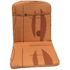 44 x 38 / 60 cm Teak = Java - Havehynde = Brun med brune abstrakt motiver, VELOUR POLYESTER (Dess. 603)