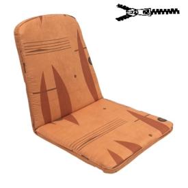 44 x 38 / 60 cm Teak = Java - Havehynde = Brun med brune abstrakt motiver, VELOUR POLYESTER (Dess. 603)