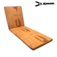60 x 125 / 75 cm Solvogn - Havehynde = Brun med brune abstrakt motiver, VELOUR POLYESTER (Dess. 603)
