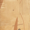 44 x 38 / 60 cm Teak = Java - Havehynde = Brun med brune abstrakt motiver, VELOUR POLYESTER (Dess. 603)