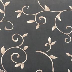 Dess. 6180 Sort grå med mønster, BOMULD