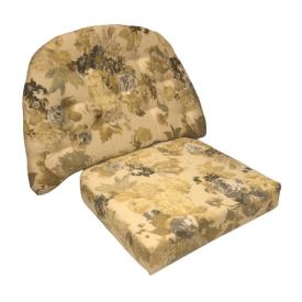 55 x 57 cm Sabrina Sæde Stol - Havehynde = Blå & Beige blomster på Hvidlig bund, BOMULD+POLYESTER (Dess. 626)