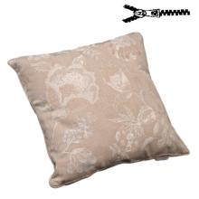 Pude 45x45 cm = Beige / Beige Blomster og blad motiver, Jacquard-vævet BOMULD+POLYESTER (Dess. 652)