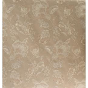 Dess. 652 Beige / Beige Blomster og blad motiver, Jacquard-vævet BOMULD+POLYESTER