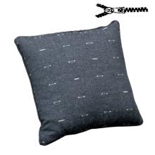 Pude 40x40 cm = Sort med Hvide firkantet nist, BOMULD+POLYESTER (Dess. 673)