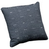 Pude 45x45 cm = Sort med Hvide firkantet nist, BOMULD+POLYESTER (Dess. 673)