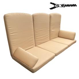 170 X 55 / 75 cm Hængesofa højryg hynde sæt - Havehynder = Beige, Ensfarvet, DRALON (Dess. 702)
