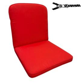 50 x 48 / 52 cm Lav rygget hynde - Havehynde = Ferrari-Rød Ensfarvet, DRALON (Dess. 703)