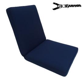 55 x 50 / 55 cm Bred Lav træstol - Havehynde = Blå-Marine Ensfarvet, DRALON (Dess. 704)