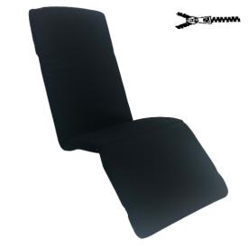 50 x 40 + 48 / 80 cm Relax Hvilestol med Lomme - Havehynde = Sort Ensfarvet, DRALON (Dess. 709)