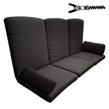 170 X 55 / 75 cm Hængesofa højryg hynde sæt - Havehynder = Sort , Ensfarvet, DRALON (Dess. 709)