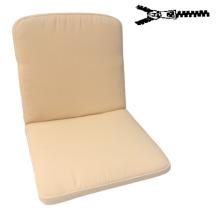 50 x 48 / 52 cm Lav rygget hynde - Havehynde = Beige Ensfarve, DRALON (Dess. 714)