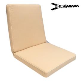 60 x 50 / 55 cm Eks. Bred Lav træstol - Havehynde = Beige Ensfarve, DRALON (Dess. 714)