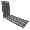 45 x 115 / 78 cm Deckstol - Havehynde = Blå Ternet, DRALON (Dess. 744)