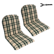 45 x 40 / 45 cm Mellem ryg - Havehynde = Grøn og Beige Ternet, DRALON (Dess. 746) 2 Stk