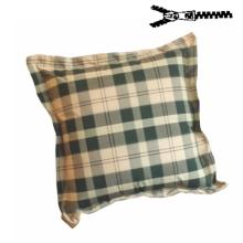 Pude 40x40cm = Grøn og Beige Ternet, DRALON (Dess. 746)