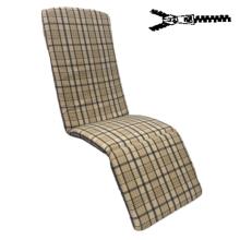 53 x 43 + 48 / 85 cm Relax Homa + KWA med Lomme - Havehynde = Beige og Grå Ternet, DRALON (Dess. 748)