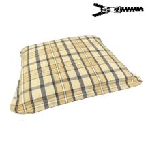 50 x 46 cm Bænk / Taburat hynde - Havehynde = Beige og Grå Ternet, DRALON (Dess. 748)