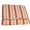 50 x 46 cm Bænk / Taburet hynde - Havehynde = Tegl + Beige Strib, DRALON (Dess. 752)