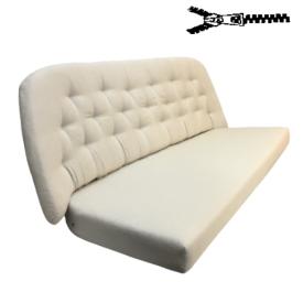 165 x 57 + 190 x 48 cm Sabrina Sæde 3 pers. Sofa - Havehynde = Sand Ensfarvet, DRALON (Dess. 796)