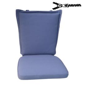 52x 50/10 cm Ryg + 47x46 cm Sæde, Hynde sæt = Due Blå Ensfarvet, BOMULD (Dess. 803)