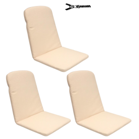 48 X 38 / 52 cm TEAK = SKIPPER - Havehynde = Beige Ensfarvet struktur, DRALON (Dess. 813) 3 Stk
