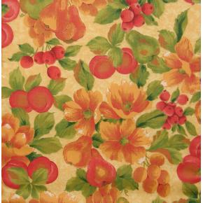 Dess. 831 Frugter på beige bund, BOMULD