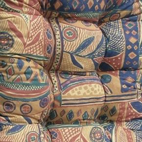 Dess. 834 Abstrakte felter Orange - Grønne - Blå, BOMULD