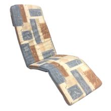 53 x 43 + 48 / 85 cm Relax Homa + KWA med Lomme - Havehynde = Blågrå - Brun-Beige, felter på lys bund, BOMULD (Dess. 835)
