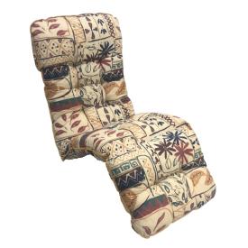50 x 40 + 48 / 80 cm Relax Hvilestol med Lomme - Havehynde = Abstrakt motiver på beige bund, BOMULD (Dess. 837)