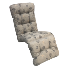 50 x 40 + 48 / 80 cm Relax Hvilestol med Lomme - Havehynde = Lys Grå med mørkere grå motiver, BOMULD (Dess. 838)