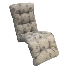 50 x 40 + 48 / 80 cm Relax Hvilestol med Lomme - Havehynde = Lys Grå med mørkere grå motiver, BOMULD (Dess. 838)