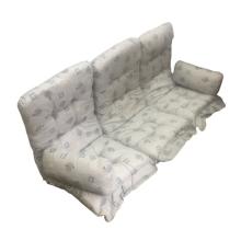 170 X 55 / 75 cm Hængesofa højryg hynde sæt - Havehynder = Lys Grå med mørkere grå motiver, BOMULD (Dess. 838)