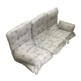 170 X 55 / 75 cm Hængesofa højryg hynde sæt - Havehynder = Lys Grå med mørkere grå motiver, BOMULD (Dess. 838)