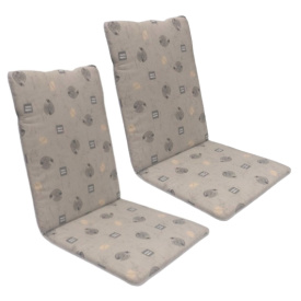 48 x 44 / 50 cm Teak + Resin - Havehynde = Lys Grå med mørkere grå motiver, BOMULD (Dess. 838) 2 Stk