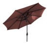 2 m Ø "Cambre" - Bordeaux, Alu-stel i Antrasit, håndsving, POLYESTER Parasol