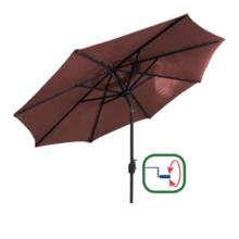 2 m Ø "Cambre" - Bordeaux, Alu-stel i Antrasit, håndsving, POLYESTER Parasol