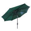 3 m Ø "Cambre" - Grøn, Alu-stel i Antrasit, håndsving, POLYESTER Parasol