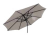 3 m Como - ALU-stel med tilt - Grå, med håndsving, Polyester, Parasol