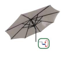 3 m Como - ALU-stel med tilt - Grå, med håndsving, Polyester, Parasol
