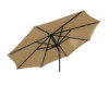 3 m Como - ALU-stel med tilt - Taupe, med håndsving, Polyester, Parasol