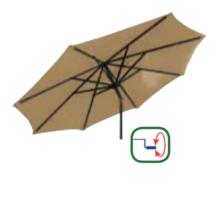 3 m Como - ALU-stel med tilt - Taupe, med håndsving, Polyester, Parasol