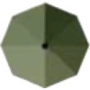 3 m Ø "Cambre" - Grøn, Alu-stel i Antrasit, håndsving, POLYESTER Parasol