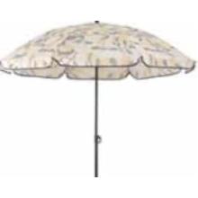 1,6 m Ø, Rund - Strandparasol Stål-Stel i Sort, Gul Blomstret, POLYESTER, Parasol