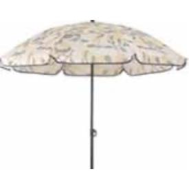 1,6 m Ø, Rund - Strandparasol Stål-Stel i Sort, Gul Blomstret, POLYESTER, Parasol