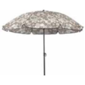 1,6 m Ø, Rund - Strandparasol Stål-Stel i Sort, Brun Blomstret, POLYESTER, Parasol